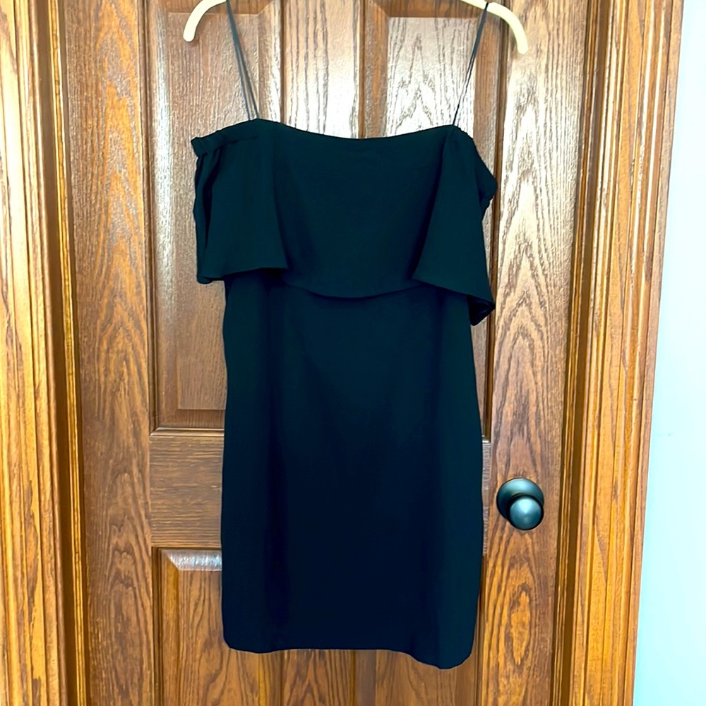 Off the shoulder black cocktail dress